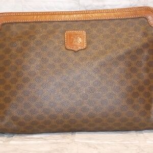 Celine Brown Toiletry Bag with Tan Accents (AUTHENTIC VINTAGE)